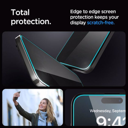 Spigen Ez Fit Glas.tr Privacy Tempered Glass 2τμχ (iPhone 15 Pro)