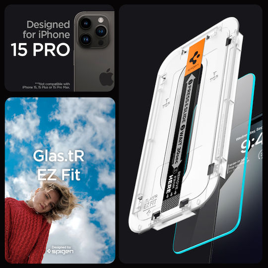 Spigen tR EZ Fit 0.2mm Tempered Glass (iPhone 15 Pro)
