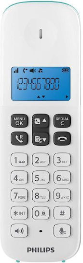 Philips D1611 Cordless Phone with Greek Menu turquoise