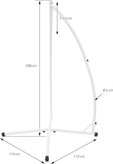 ML-Design Hamac Stand din Metal Alb 110x110x110cm