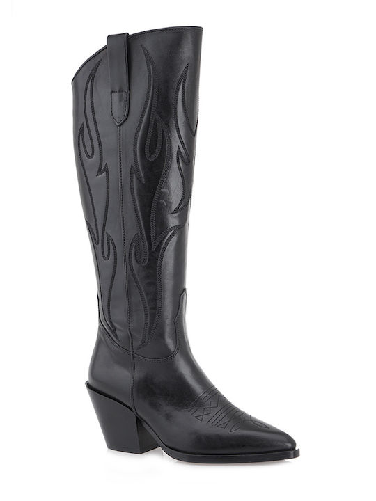 Alpe Leder Damenstiefel Schwarz