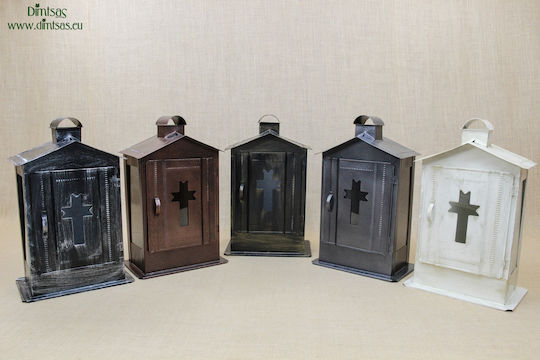 Großer Kerzenhalter Glas Patina