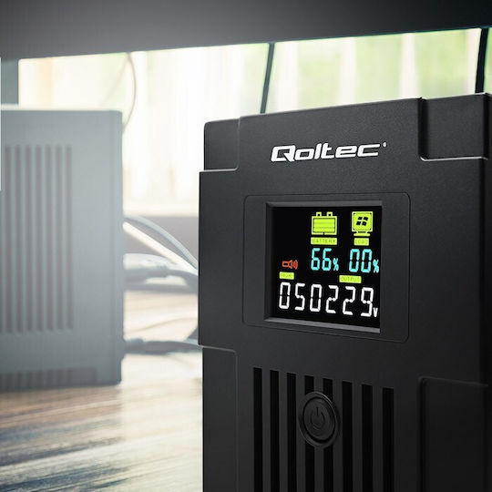 Qoltec FR UPS Line-Interactive 1500VA 900W με 4 Πρίζες