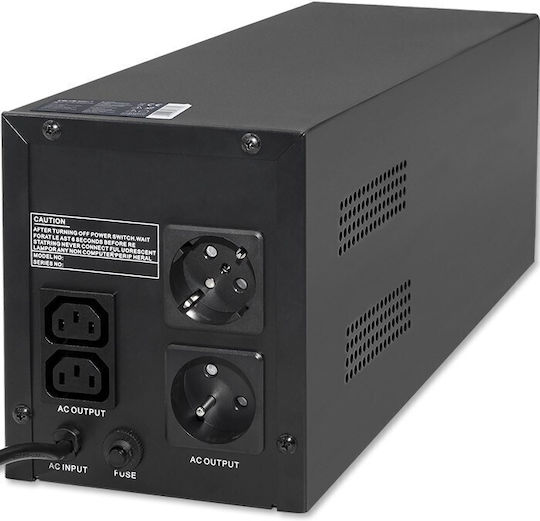 Qoltec FR UPS Line-Interactive 1500VA 900W με 4 Πρίζες