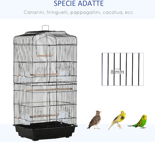 Pawhut Bird Cage 46.5x35.5x92cm Black