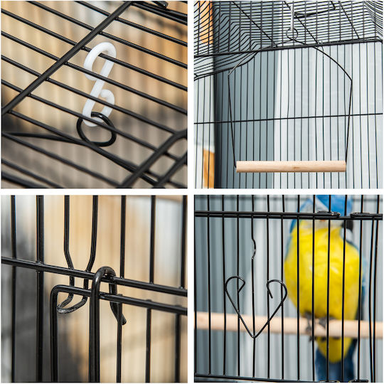 Pawhut Bird Cage 46.5x35.5x92cm Black