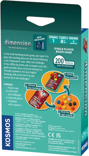 Board Game Dimension The Brain Game to Go for 1 Player 8+ Years Old (EN) Kosmos
