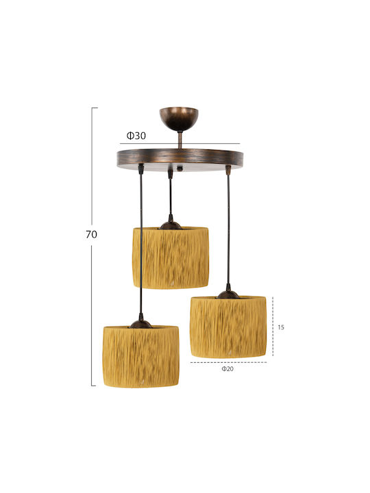 HomeMarkt Ceiling Light Beige with Rope for E27 Socket 30x70cm