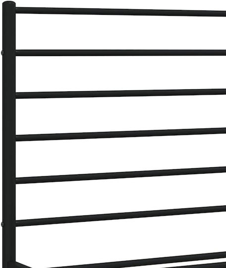 Κρεβάτι King Size Μεταλλικό Μαύρο με Τάβλες για Στρώμα 183x213cm