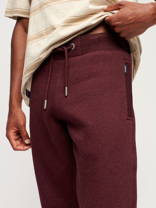 Sweatpants with Elastic Burgundy
