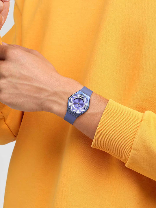 Swatch Swatch Ρολόι Μπαταρίας με Καουτσούκ Λουράκι