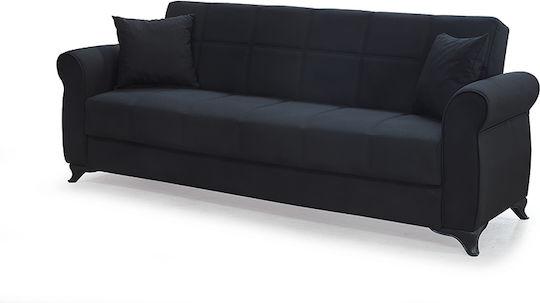 Lena Dreisitzer Sofa Bett Schwarz 210x80x75cm