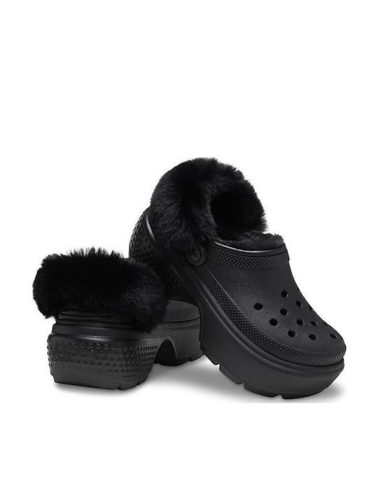 Crocs Stomp Lined Femei Saboti Negre