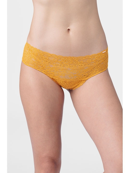 Dorina Hipster Women's Slip 2Pack with Lace Yellow