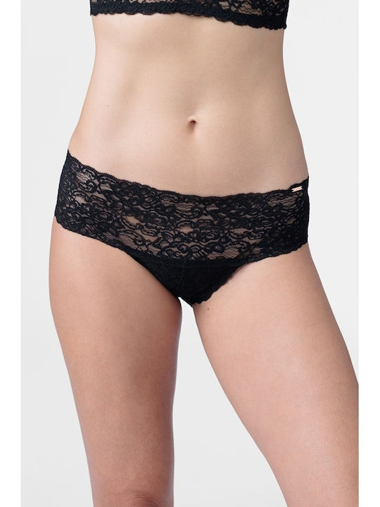 Hipster Damen Slip 2Pack mit Spitze Gelb