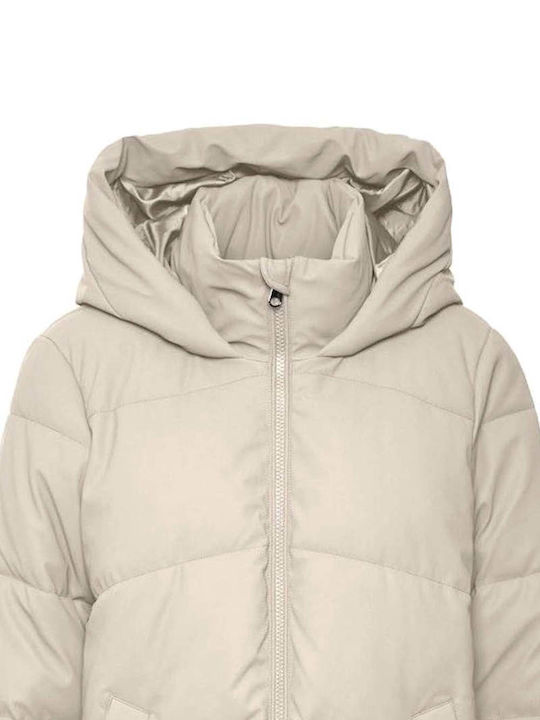 Vero Moda Kurz Damen Puffer Jacke für Winter Beige