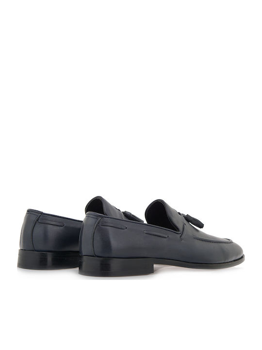 Leder Herren Mokassins in Blau Farbe