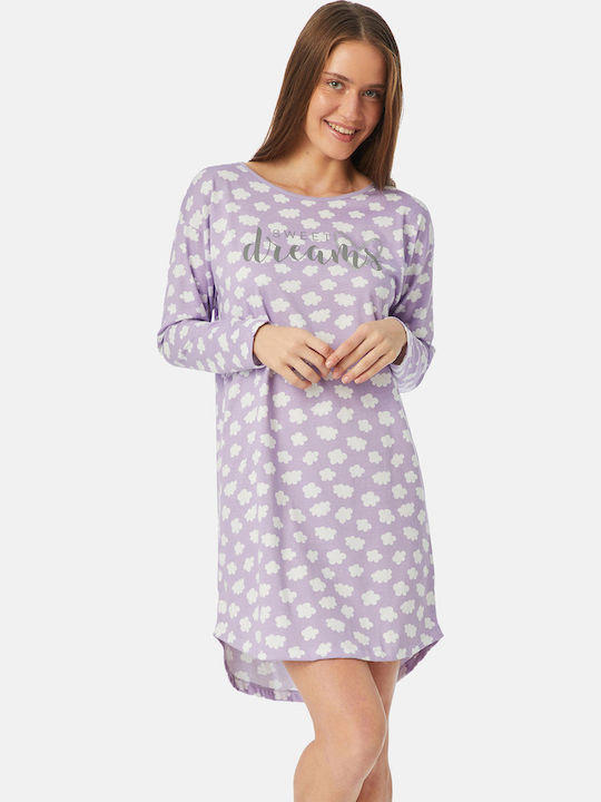 Minerva Winter Damen Pyjama-Set Flieder