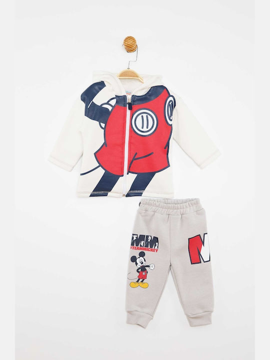 Disney Kids Sweatpants Set Ecru 2pcs Mickey Mouse