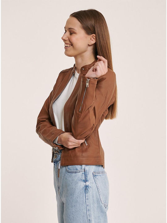 Γυναικείο Biker Jacket Ταμπά