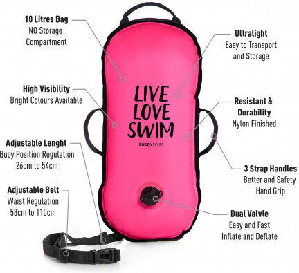 Buddyswim Σημαδούρα Torpedo BuddySwim Ultralight LLS Rosa