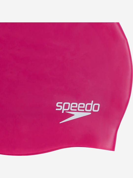 Speedo Plain Moulded Σκουφάκι Κολύμβησης Ενηλίκων από Σιλικόνη Ροζ