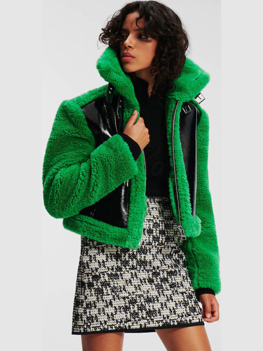 Women's Short Lifestyle Jacket for Winter Green