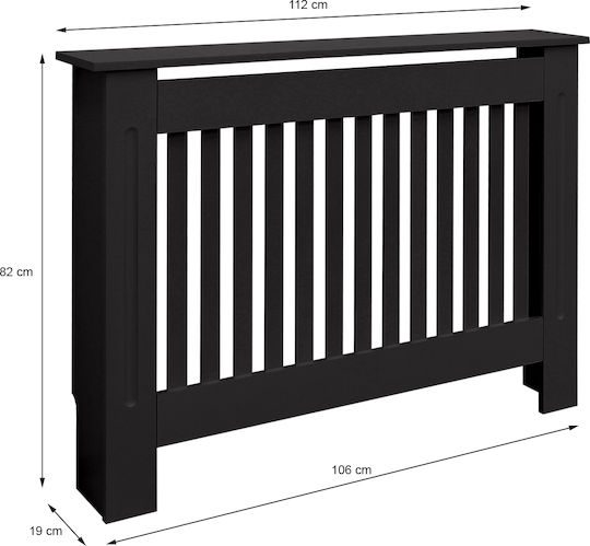 ECD Germany Country Style Radiator Cover from MDF Black 112x19x82cm