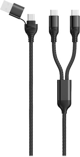 2GO USB to Type-C Cable Μαύρο 1.2m (797367)