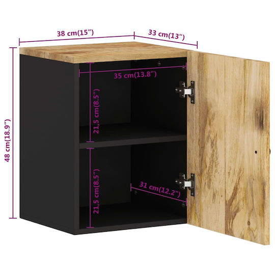 vidaXL Bathroom Cabinet L38xW33xH48cm Brown
