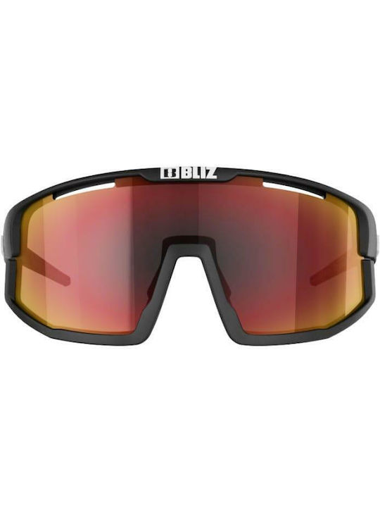 Bliz Vision Herren Sonnenbrille mit Schwarz Kunststoff Gestell und Rot Linse