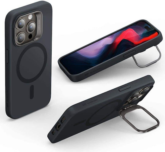 ESR Cloud Kickstand Задна корица Силикон / Метал 1.8мм Черен (iPhone 15 Pro)