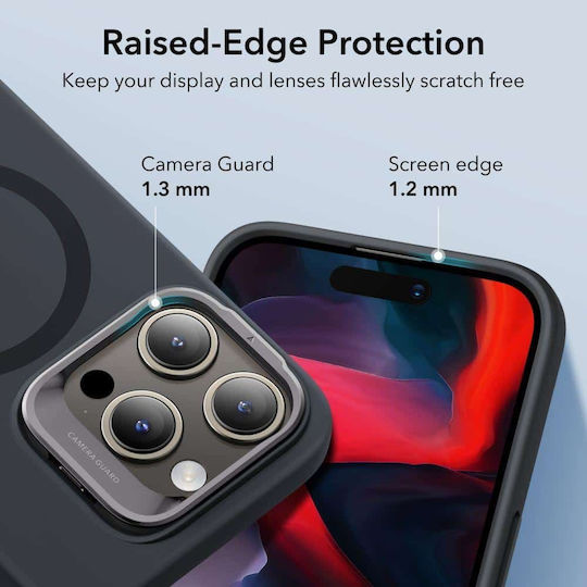 ESR Cloud Kickstand Задна корица Силикон / Метал 1.8мм Черен (iPhone 15 Pro)
