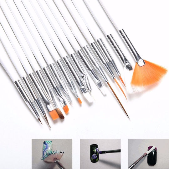 Set Decorations for Nails in White Color 15pcs