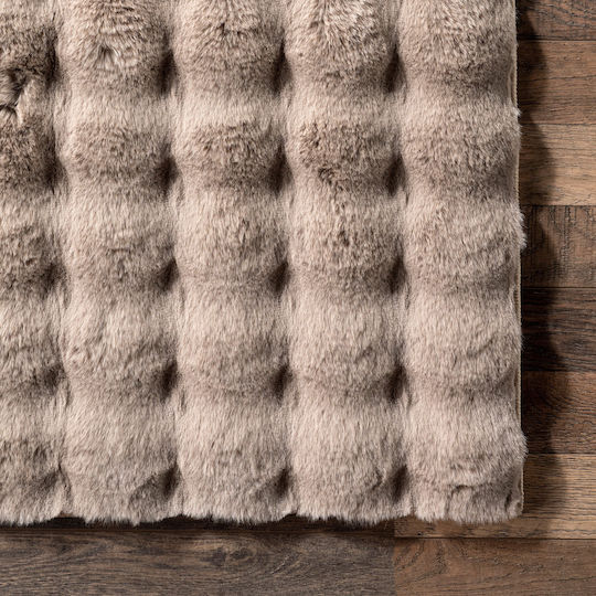 Saray Home Antiderapant Covor Rectangular Shaggy Din blană Moka maro