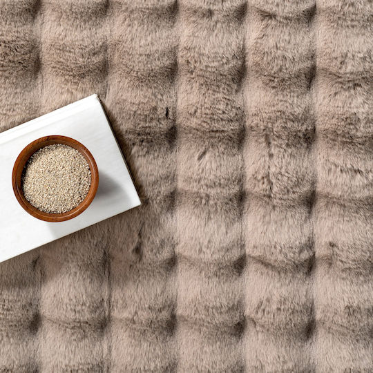 Saray Home Antiderapant Covor Rectangular Shaggy Din blană Moka maro