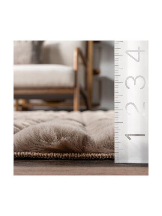 Saray Home Rutschfest Teppich Rechteckig Zottelig Pelzige Brown mocha