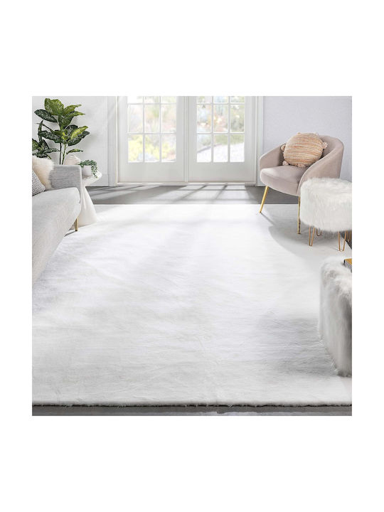 Saray Home Solid Antiderapant Covor Rectangular Shaggy Din blană Coasta de Fildeș
