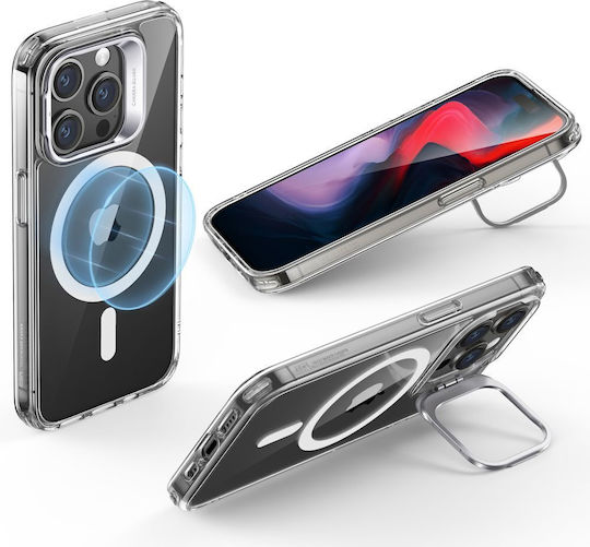 ESR Classic Hybrid Kickstand HaloLock MagSafe Back Cover Silicon 1.3mm Transparent (iPhone 15 Pro)