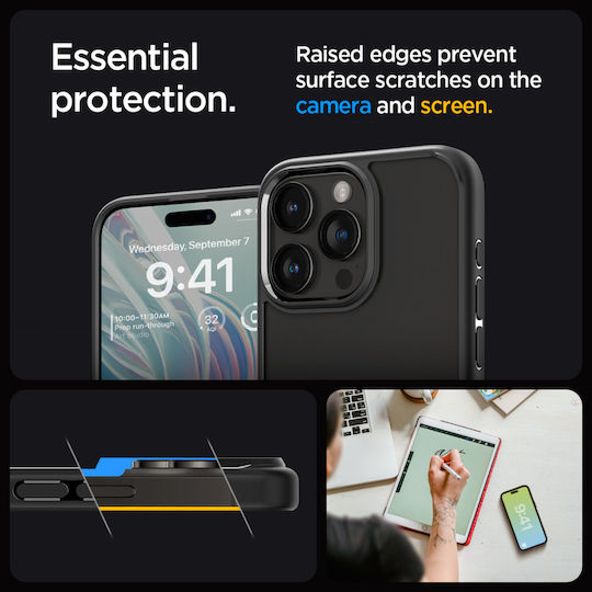 Spigen Ultra Hybrid Back Cover Plastic 2mm Matte Black (iPhone 15 Pro Max)