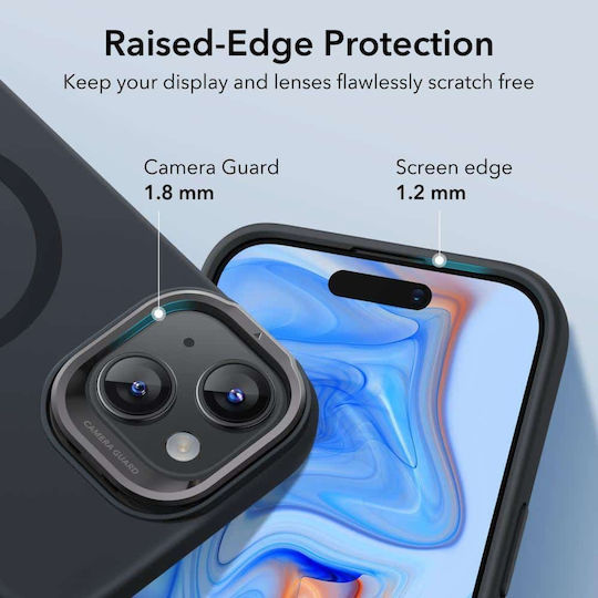 ESR Cloud Kickstand Halolock Umschlag Rückseite Metallisch 1.8mm Schwarz (iPhone 15 Plus / 16 Plus)