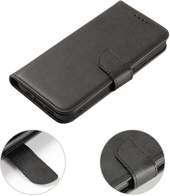 Magnet Brieftasche Silikon / Leder Schwarz (iPhone 15 Plus)