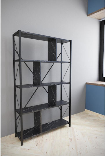 Βιβλιοθήκη Juma Μαύρη 90x26x150εκ.