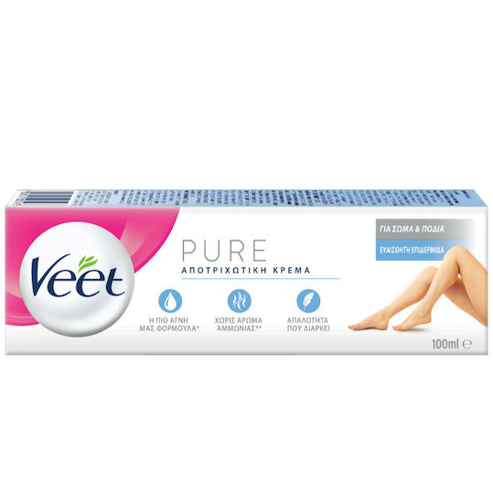 Veet Silky Fresh Крема за Епилация за Тяло за Чувствителна Кожа 100мл