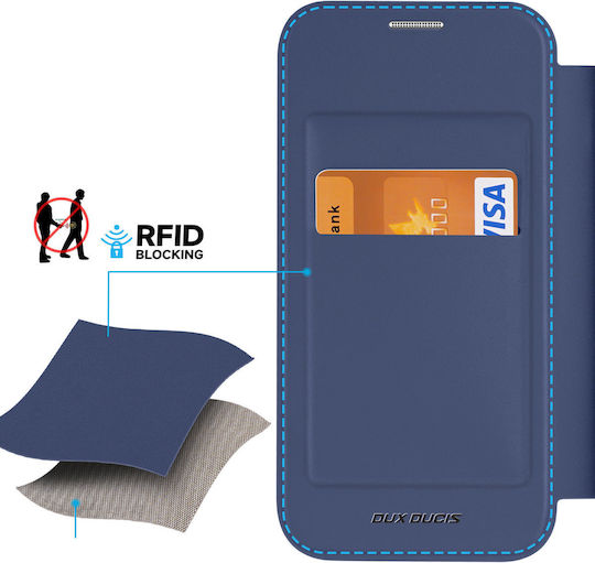 Skin X Pro Book Leather / Silicone / Plastic Blue (iPhone 15 Plus)