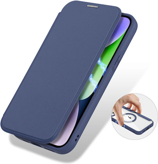 Skin X Pro Book Leather / Silicone / Plastic Blue (iPhone 15 Plus)