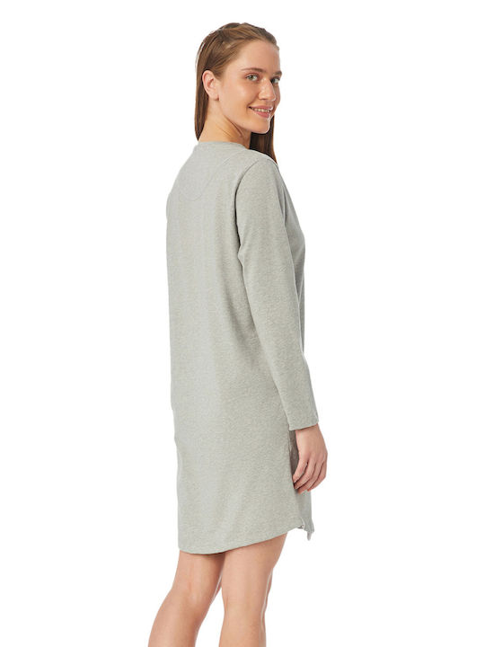 Minerva Winter Cotton Women's Nightdress Gray