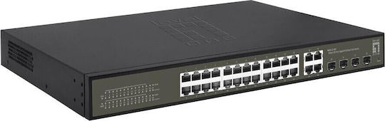 Level One GES-2128P Hilbert Managed L2 PoE+ Switch με 24 Θύρες Gigabit (1Gbps) Ethernet και 4 SFP Θύρες