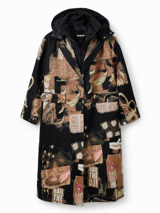 Papier Γυναικείο Παλτό Oversized με Κουμπιά