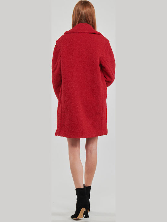 London Women's Red Coat with Buttons